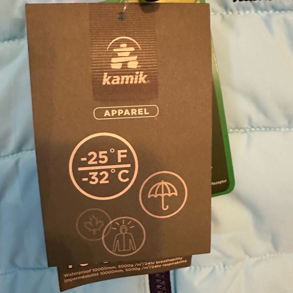 Kamik Girls' Aayla Jacket 2023 NWT Color Water (aqua) Size 14 Waterproof Bionic - Picture 4 of 15